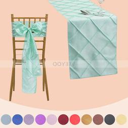 1/5/10/20 PCS Pintuck Table Runner/Chair Sash Ribbon Bow Cov