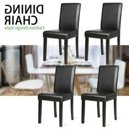 S Leather Cushion Side Chairs W/sturdy Wooden Legs