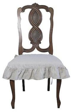 Seat Cover Slipcover 4 Sided Ruffle Natural Large