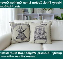 Cotton Linen Throw Pillow Cushion Cover