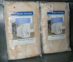 Covers Pair Back Tie Sure Fit Cream Cotton/polyester New