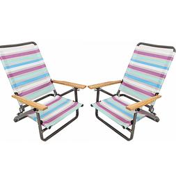 Camping Chair Arm Lightweight Portable 3-position Stripes