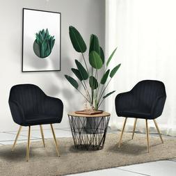 S Living Room Accent Arm Chair Velvet Fabric Upholstered Cha