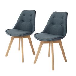 Tufted Fabric Strong Metal Legs Blue