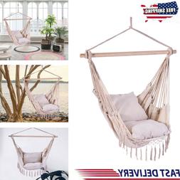 Swing Hanging Rope Seat Net Chair Tree Outdoor / Indoor