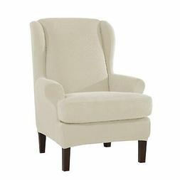 S Wingback Chair Cover Waffle Fabri...