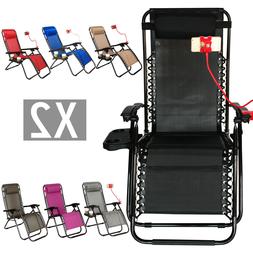 S W/drink Holder Beach Patio Outdoor Recliner