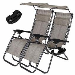 S Folding Garden Camping Beach Sun Lounger W/canopy