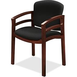 HON 2112 Mahogany Wood Double Rail Guest Chair, Black
