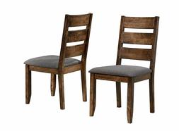 Clearance Farmhouse Rustic 2 Set Side Ladderback Upholstered
