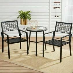 Set Bistro Set With Tile Tabletop Round Table And 2 Chairs