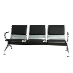 3 Seat Heavy PU Leather Office Bench Bank Airport Reception 