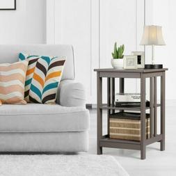 Side Table Night Stand With Storage Shelf For Living Room, B