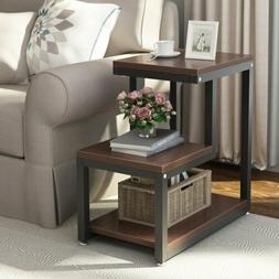 Side Table Night Stand With Storage Shelf For Living Room