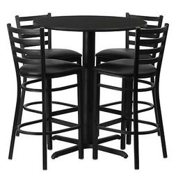 Flash Furniture 30'' Round Black Laminate Table Set with 4 L