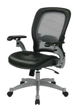 OFFICE STAR 3680 Desk Chair,Leather,Black,18-22" Seat Ht