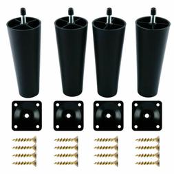 4 Pcs Universal Black Plastic Furniture Legs Sofa/Couch/Chai