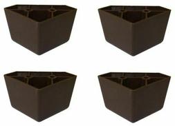 4 Universal Dark Brown Triangle Legs Feet Plastic Furniture 