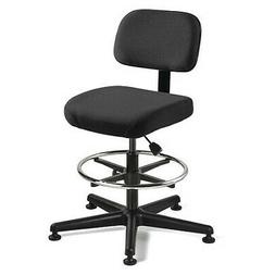 Bevco 5500-F-Bk Black Fabric Task Chair, Non-Tilt, 23-33" Se
