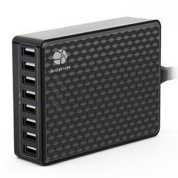 40W/8A 8-Port USB Wall Charger Adapter Hub Station AC Power 
