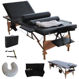 Goplus New 84"l 3 Fold Massage Table Portable Facial Bed W/s