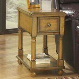 Side End Table - 1 Drawer - Contemporary - Brown