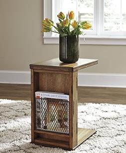Side End Table, Medium Brown