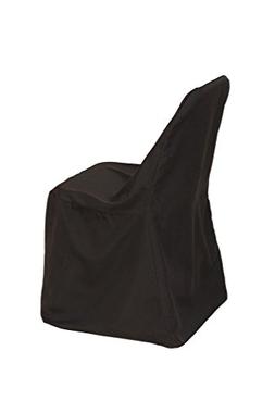 Covers - Polyester Folding Chair Covers Black, Fitted Seat C