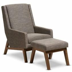 And Ottoman Set In Gray And Brown