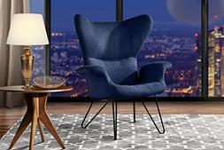 For Living Room, Linen Arm Chair With Natural Wooden Legs
