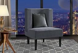 For Living Room, Upholstered Armless Velvet Chairs With Back