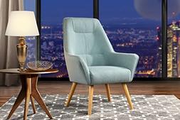 For Living Room, Upholstered Linen Arm Chairs With Natural W