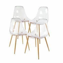 Transparent Clear Seat With Strong Metal Leg, Set Of 4