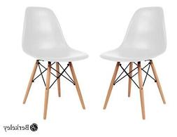 , Mid Century Molded Shell Chair Set Of 2, White