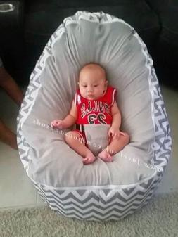 BABY BEAN BAG -LARGE SIZE GREY  WITH HARNESS for Newborn Bub