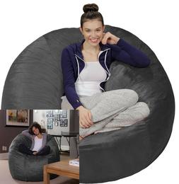 5 Foot Modern Design Game Room Shredded Foam Charcoal Brand 
