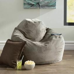 Dorm Teen Kids Room Lounger Large Big Foam Microfiber Gray