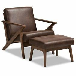 With Ottoman In Brown And Brown