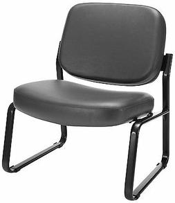 OFM Big and Tall Vinyl Armless Guest / Reception Chair, Char
