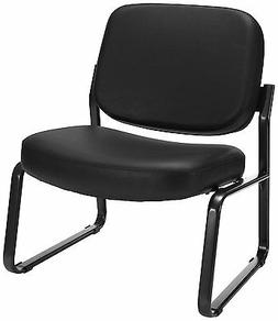 OFM Big and Tall Vinyl Armless Guest / Reception Chair, Blac