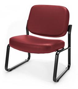 OFM Big and Tall Vinyl Armless Guest / Reception Chair, Wine