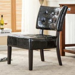 Roundhill Furniture Blended Leather Tufted Oversized Accent 