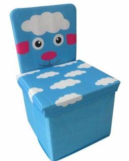 Blue Sheep Kids Chair, Toys Storage Organizer Foldable Box W