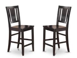 Set For Dining Room With Wood Seat, Black Finish, Set Of 2