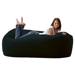 6 Ft. Comfort Twill Bean Bag Media Lounger - Black