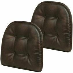 Pad Cushion Faux Leather Tufted Set 4/6 Black Brown Kitchen 