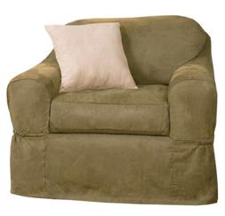 Slipcover In Soft Suede2 Pc Design Has Cushion Cover, Silver