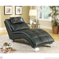 Recliner Black Chase Contemporary Chrome Leg