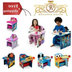Desk With Storage Bin Built In Cup Holder Kid Friendly Carto