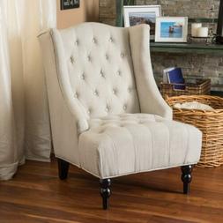 Clarice Wingback Tufted Fabric Accent Chair